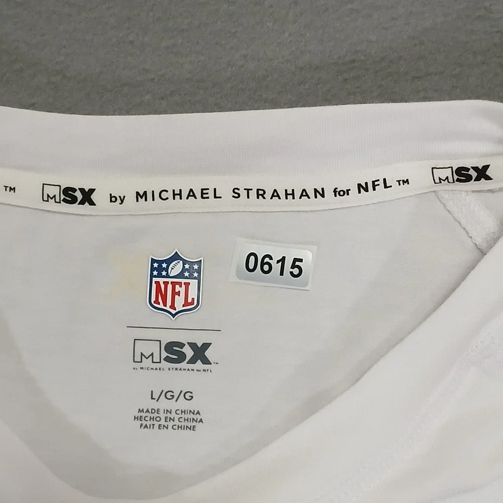 MSX By‎ Michael Strahan Womens Size L Short Sleeve Shirt White Super Bowl LVI
